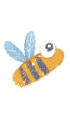 Cartoon bee illustration on a white background